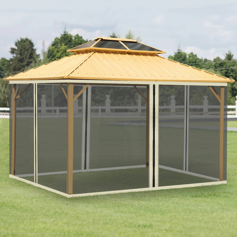 image 1 of Outsunny 352 x 207cm Universal Replacement Gazebo Mesh Netting Screen Walls