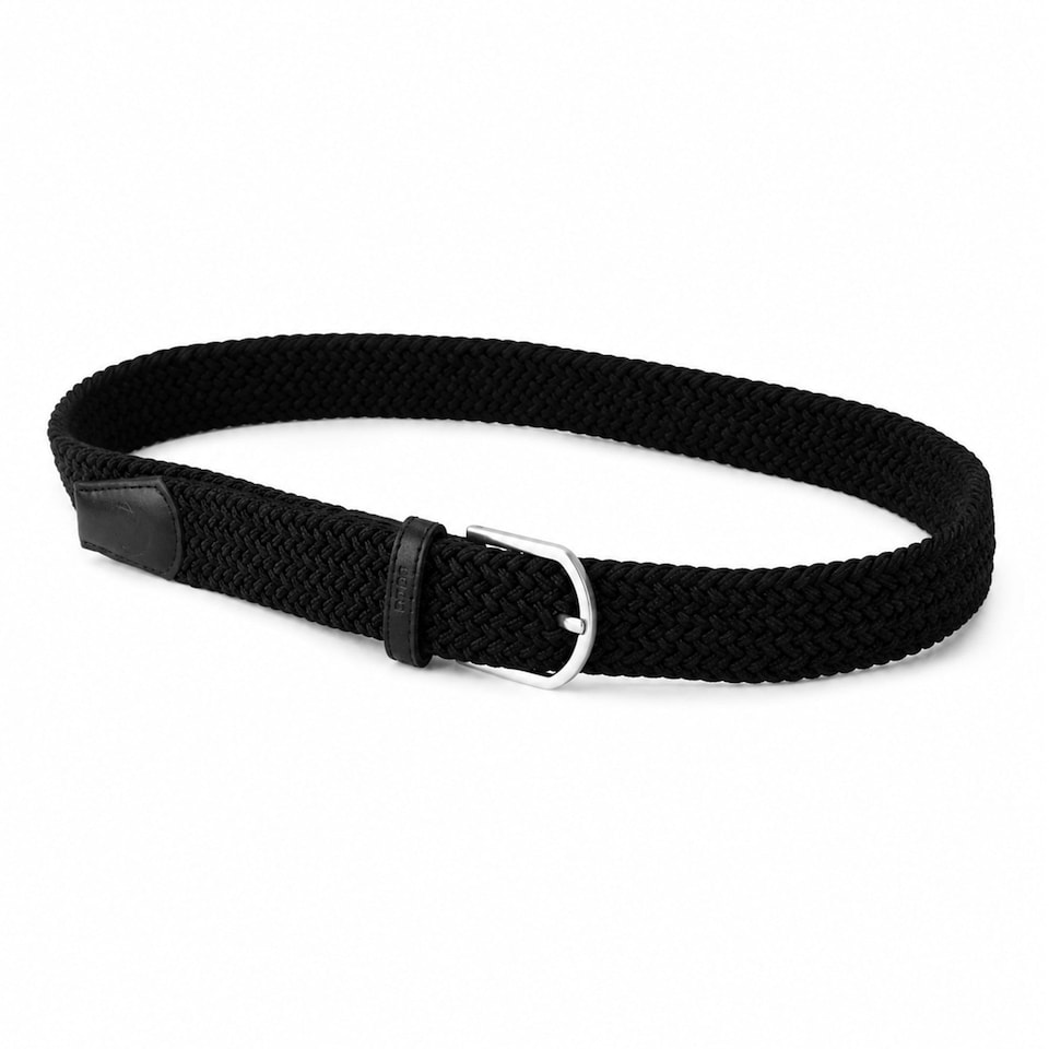 image 1 of Coco Equestrian Black Unisex Adult Woven Elastic Braided Stretch Riding Belt | Black