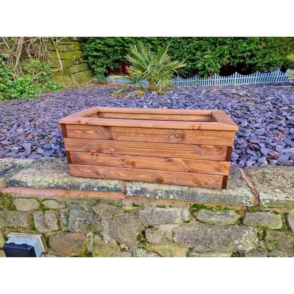 image 1 of Multi Pack of 2 - Valley Trough Medium - Timber - L39 x W79 x H32 cm - Garden Planter - Fully Assembled | Brown