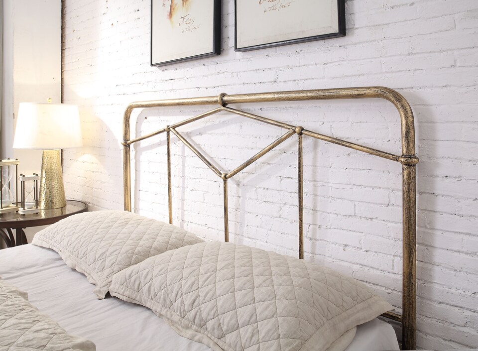 image 1 of Axton Kingsize 5ft Antique Bronze Metal Bed Frame | Bronze | Hand painted antique bronze finish | King
