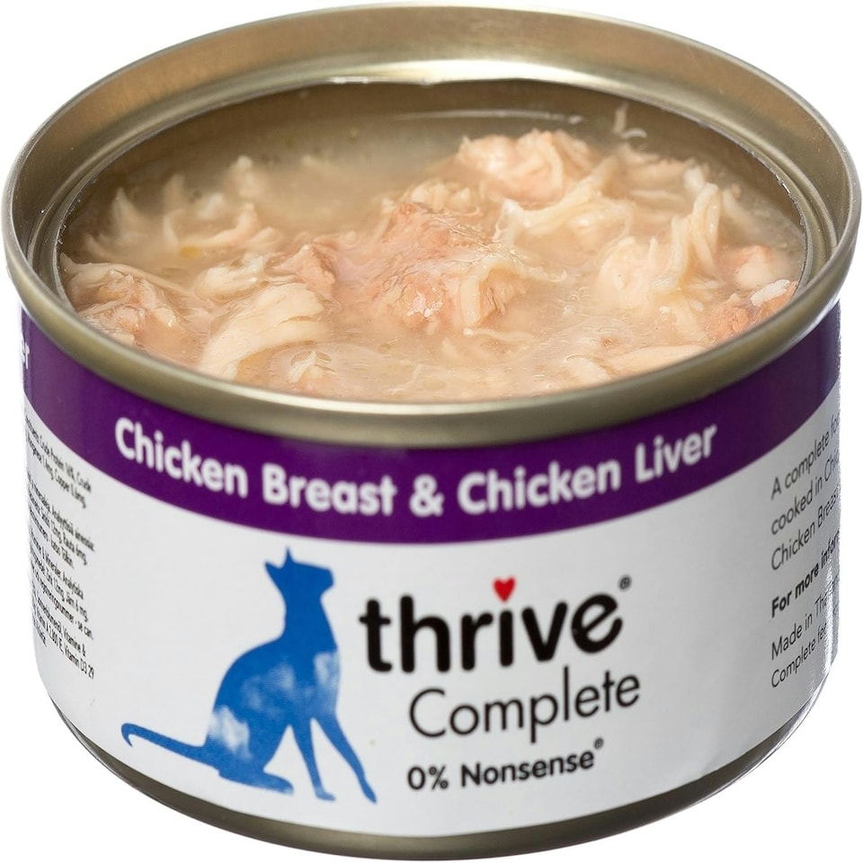 image 1 of thrive Cat 100% COMPLETE - CHICKEN BREAST & CHICKEN LIVER (pack of 12)