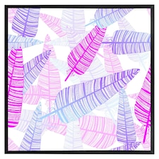 Purple feathers (Picture Frame) Black | M
