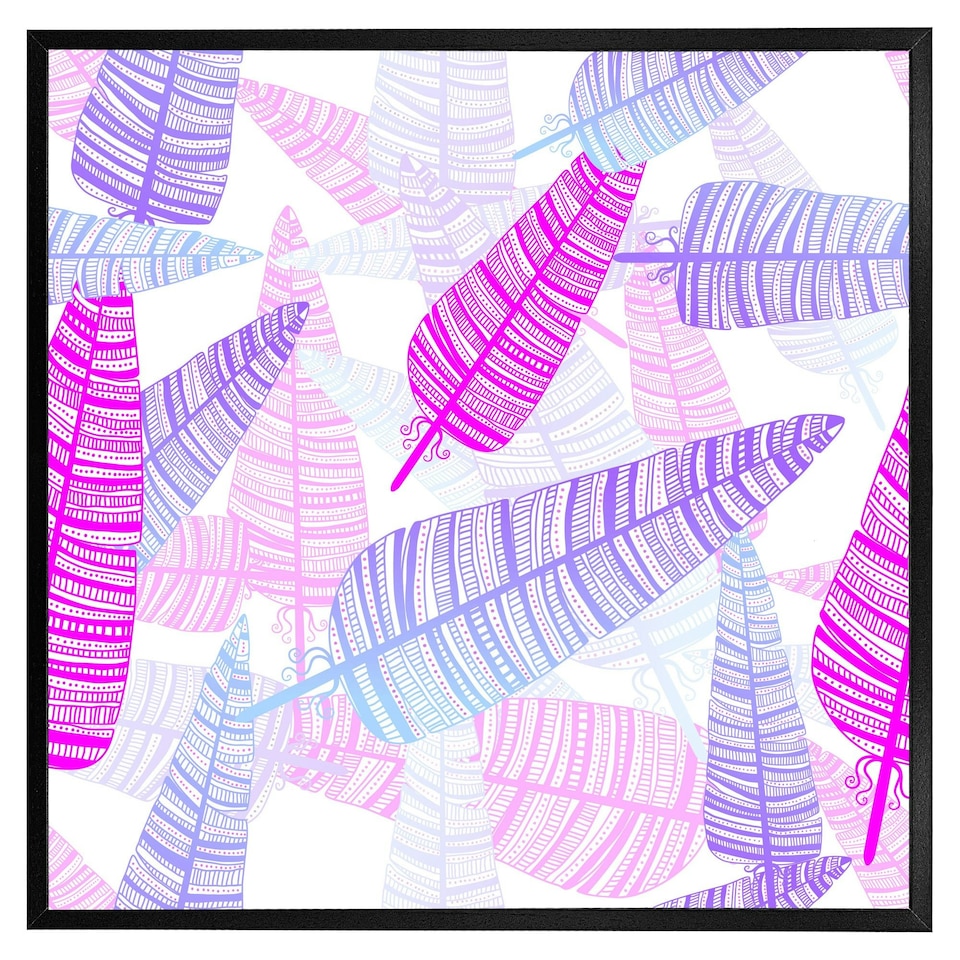 image 1 of Purple feathers (Picture Frame) Black | M