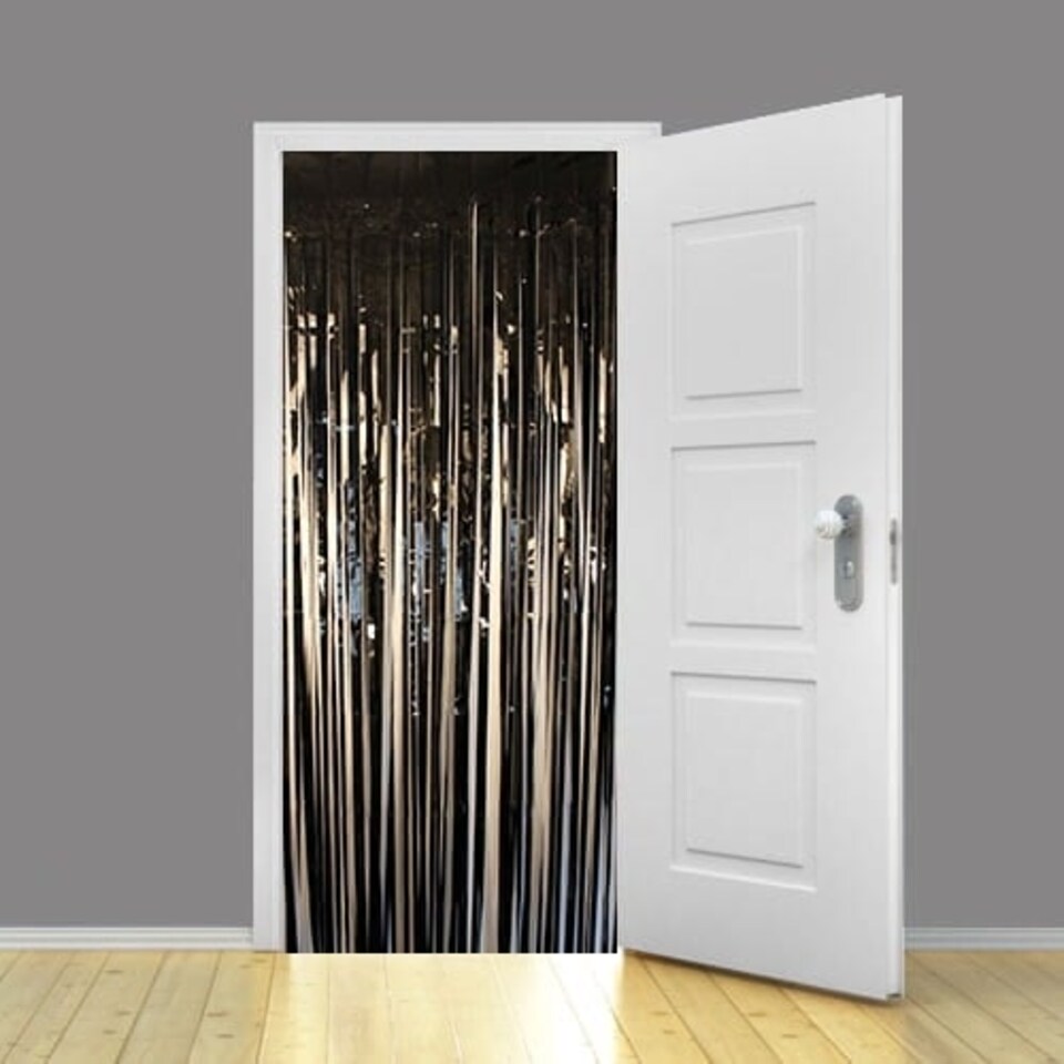 image 1 of Black Foil Door Curtain Backdrop 92cm x 244cm