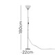 image 3 of ValueLights Dalby Chrome Uplighter Floor Lamp White Shade & Bulb Silver