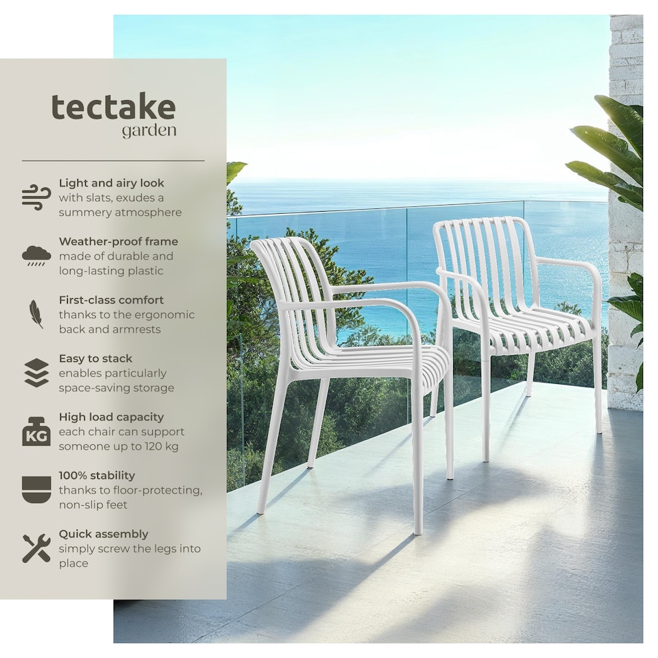 image 1 of Garden Chairs Alcudia - weather-resistant, durable and long-lasting plastic | Cream | cream | One Size | 2