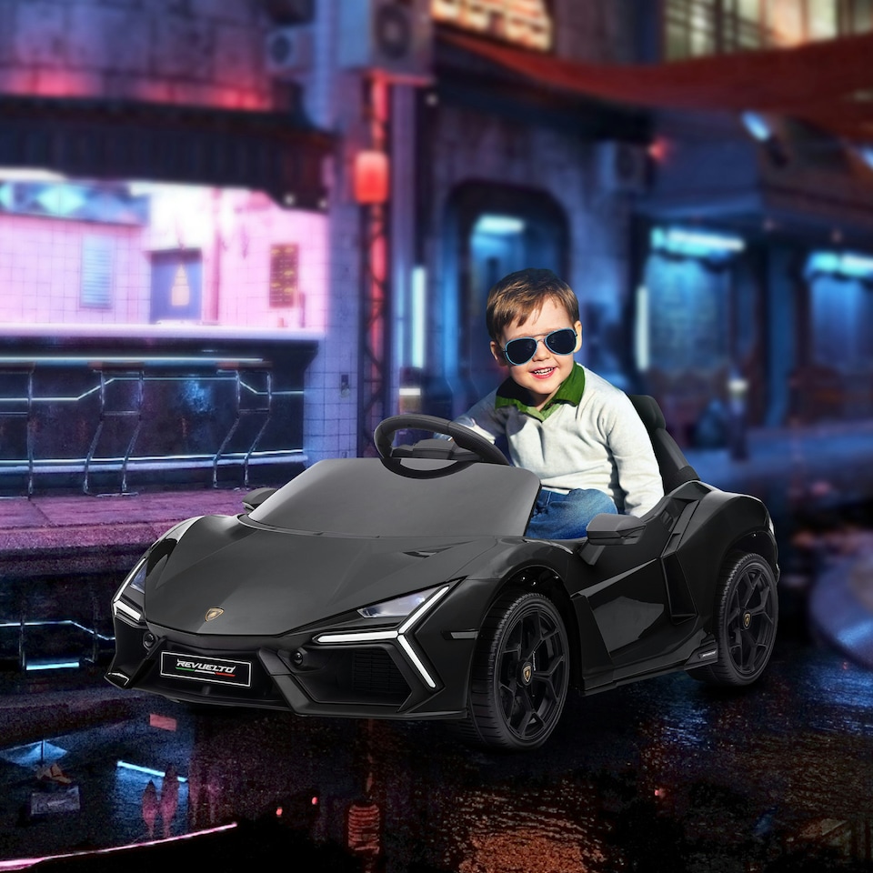 image 1 of AIYAPLAY Lamborghini Revuelto Licensed Ride On Car, with Suspension, Black