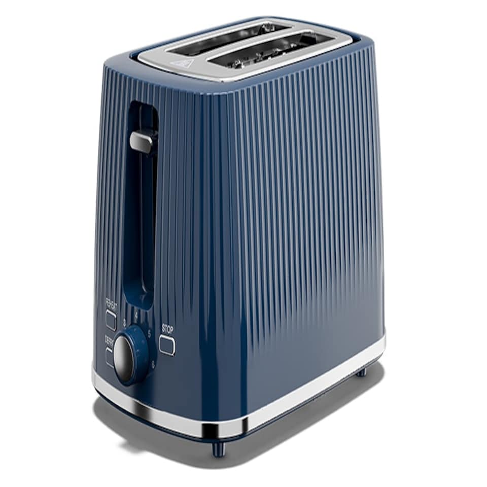 image 1 of Cello Textured Blue 2 slice Toaster Blue | 2 Slice