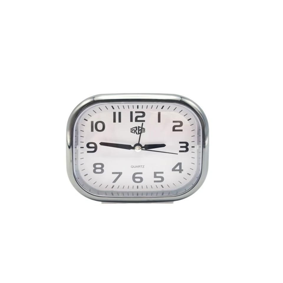 Basiks Retractable Analogue Alarm Clock | White | White/Silver | One Size | 1