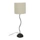 image 3 of ValueLights Black Metal Wavy Single Stem Table Lamp with a Cream Boucle Drum Shade