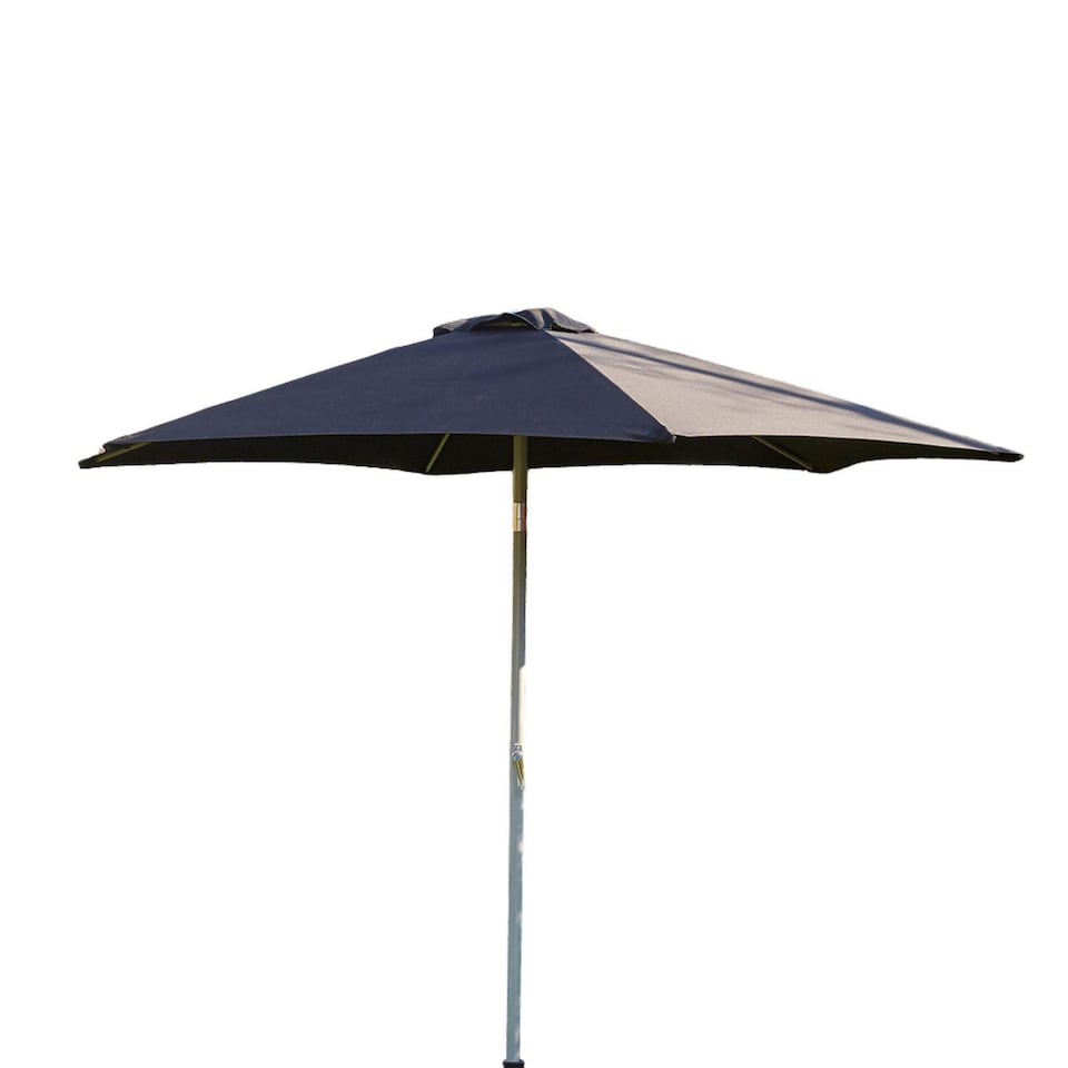image 1 of Garden Parasol 2.7 Metre Patio Shade Rust Proof Aluminium Pole Crank Tilt | Black