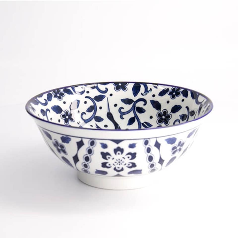Tokyo Design Studio Tokyo Blue Maizuru 21 x 8.5cm Mixed Ramen Bowl