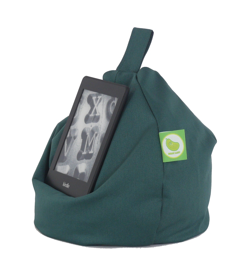 image 1 of Bean Lazy Waterproof Forest Green Tablet eReader and Book Mini Bean Bag
