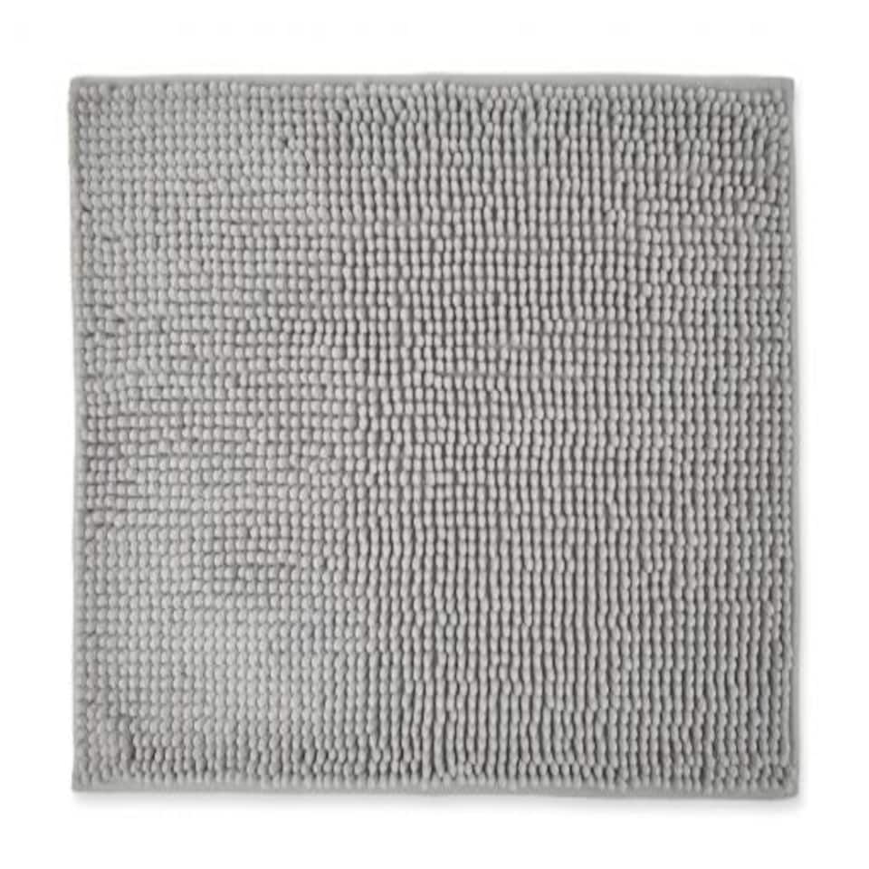 image 1 of Marlow Collection Soft Touch Non-Slip Bathroom Rug in Silver (45cm x 75cm)