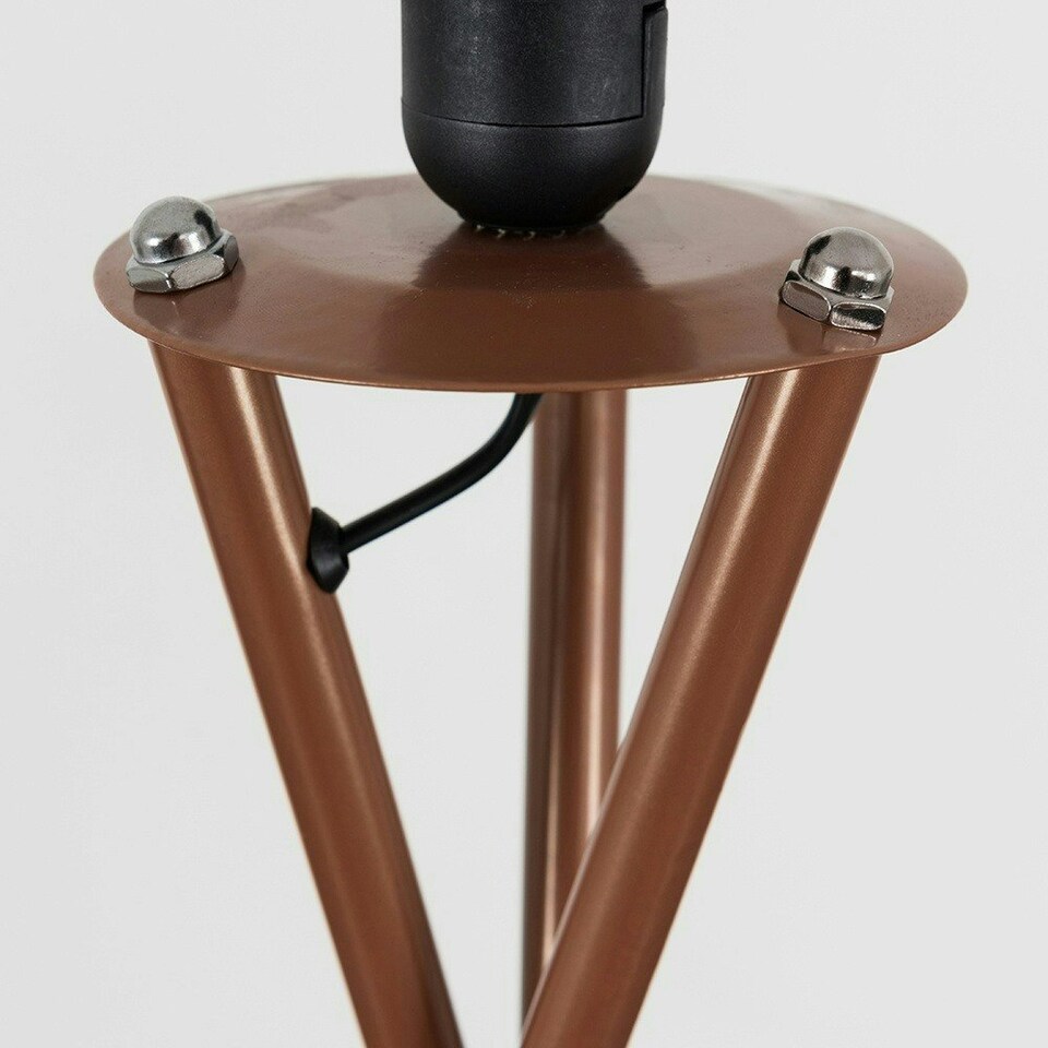 image 1 of ValueLights Camden Copper Metal Stem Tripod Floor Lamp Base | Copper