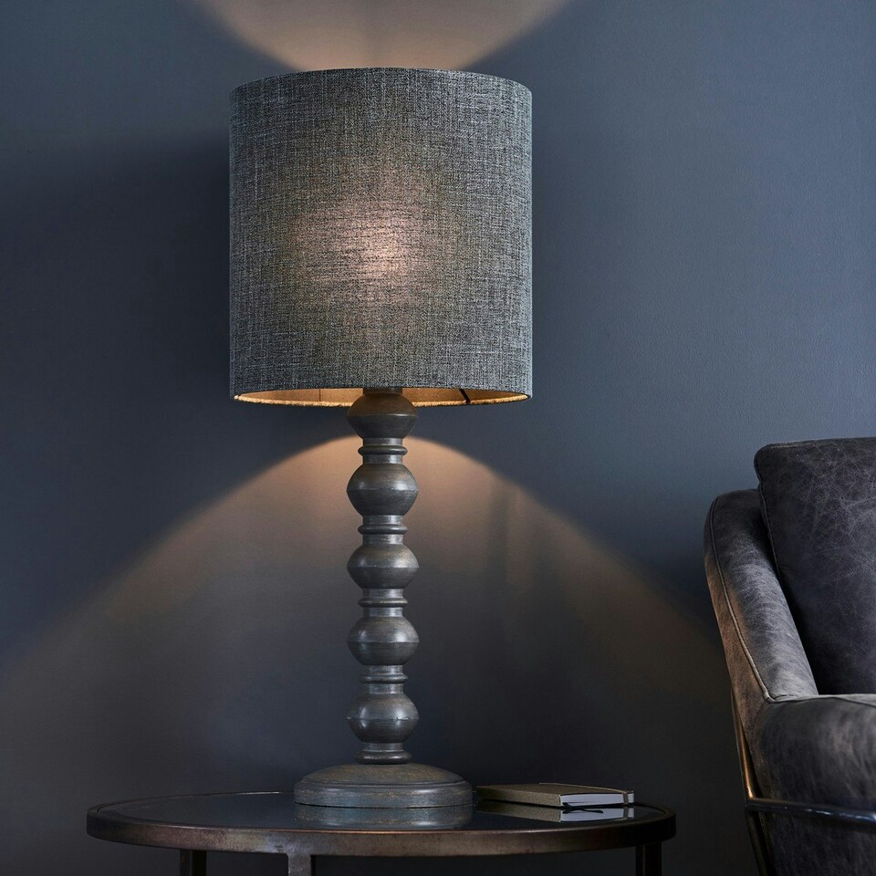 image 1 of Joss 1 Light Table Light Dark Grey Wash Wood (Base only), E27