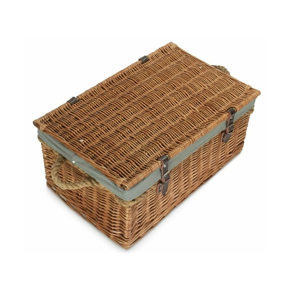 image 1 of 61cm Double Steamed Wicker Rope Handled Trunk with Lining Grey | Grey | One Size