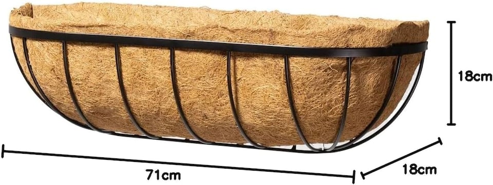 image 1 of Primrose Wire Hanging Basket Plant Pot Planter with Coco Liner 41cm