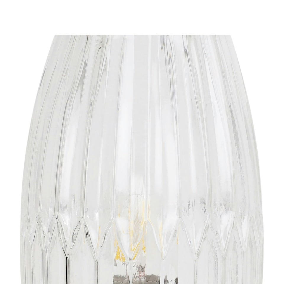 image 1 of Facet - Chrome with Clear Faceted Glass Table Lamp Chrome | Clear