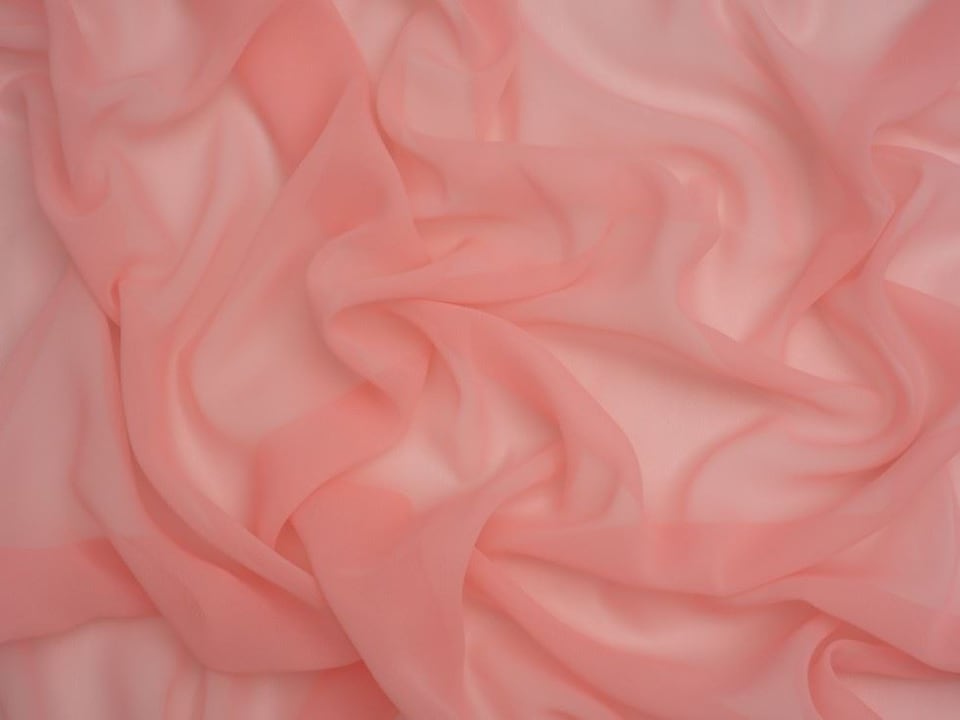 Minerva Core Range Pink Light Sheer Chiffon Fabric for Dressmaking, 110cm / 43" Wide - per metre