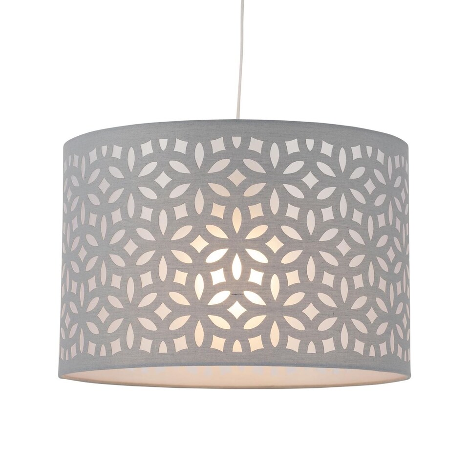 image 1 of Grey Laser Cut 30cm Pendant Lightshade | Grey | Large | 1
