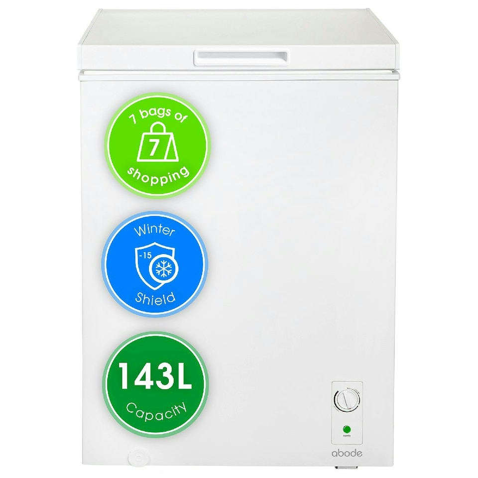 image 1 of Abode A142CF0E1W Chest Freezer 142L White Suitable for Garages & Outbuildings White