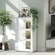 image 1 of HOMCOM Display Cabinet with Glass Shelves, Sideboard for Living Room, White | White
