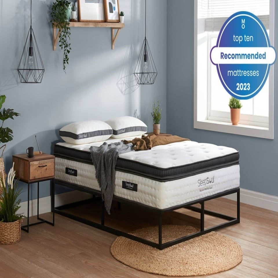 image 1 of SleepSoul Luna 1000 Pocket Memory Pillow Top Mattress White | Super King