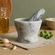 image 1 of Interiors By Premier Salerno Grey Marble Curved Mortar and Pestle, Durable 250ml Marble Grinder for Kitchen, Non-Porous