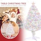 image 6 of HOMCOM 2.5ft Prelit Artificial Christmas Tree for Tabletop with Multicoloured Fibre Optics Small Xmas Decoration  White