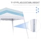 image 6 of Outsunny 3 M x 3 M Base 2.5 M x 2.5 M Top Pop Up Gazebo, 2 Person Setup Instant with Carry Bag, Height Adjustable Slant Leg Party Tent Instant Event Shelter for Garden, Patio | White