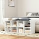 image 4 of COSTWAY 8 Grid Shoe Bench 2 in 1 Shoe Organizer Storage White White