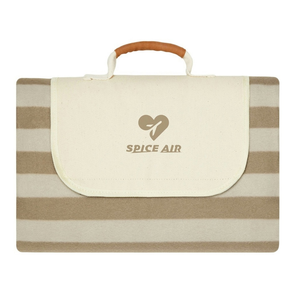 image 1 of Vinga Alba RPET Striped Picnic Blanket - Brown - 0.5cm x 200cm x 150cm | Brown | 0.5cm x 200cm x 150cm