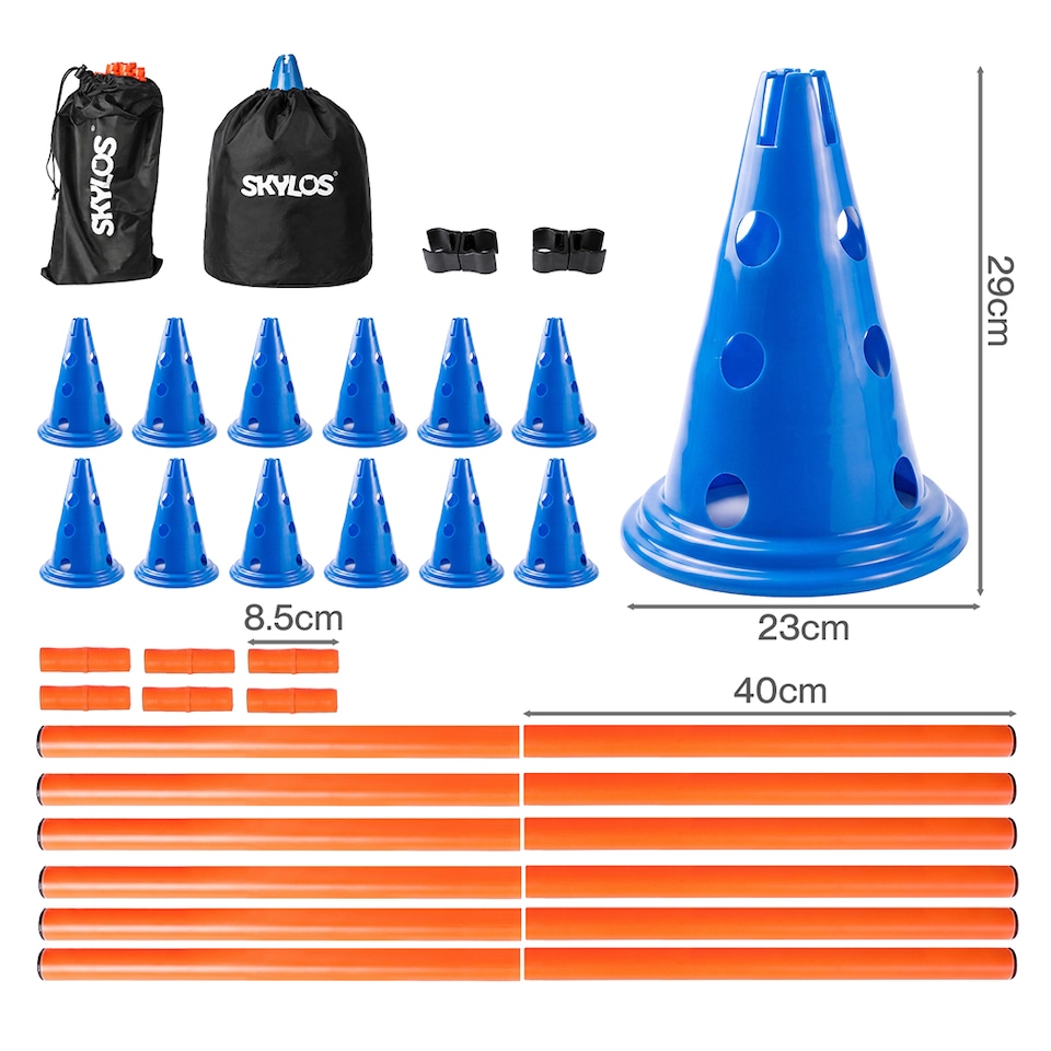 image 1 of Skylos Dog Agility Training Set Hurdle Cone Kit Height Adjustable Storage Bag