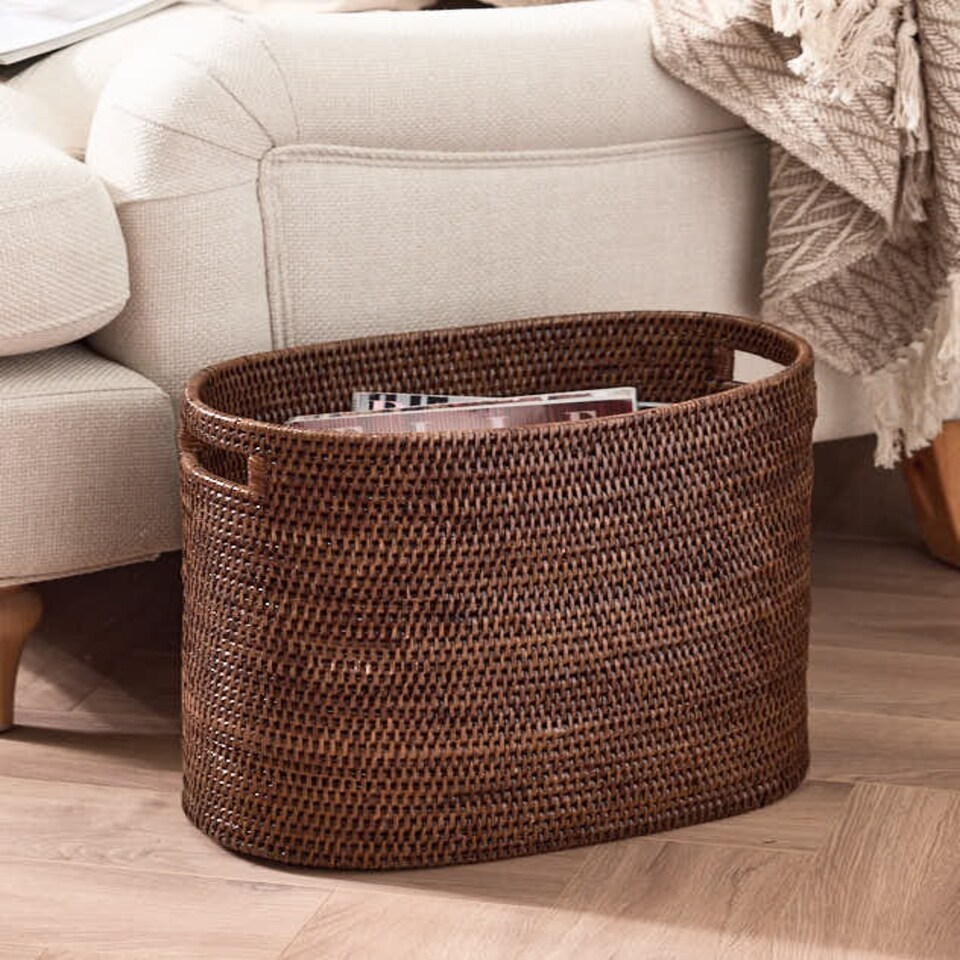 image 1 of Premium Rattan Magazine Basket
