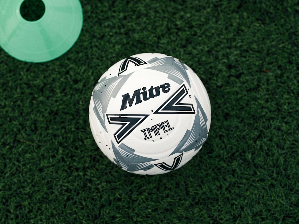 image 1 of Mitre Adult Impel One 24 Football, White/Black/Circular Grey, 3