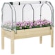 image 1 of Outsunny Raised Garden Bed with PE Cover Patio Elevated Wood Planter Box