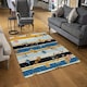 image 2 of Beautiful meadow flowers on candy colorful brush stripe (Rug) Multi | XL: 160x230cm