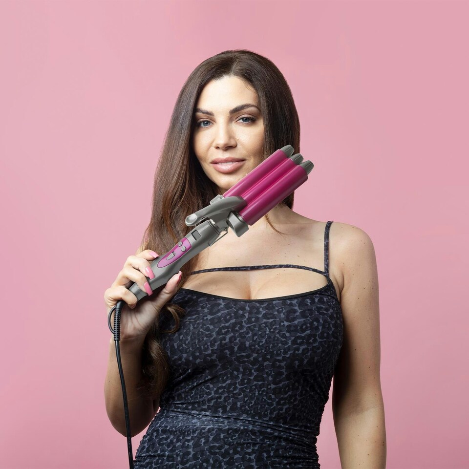 image 1 of Envie 3 Barrel Hair Waver Curling Tongs with Multiple Heat Settings up to 200°C