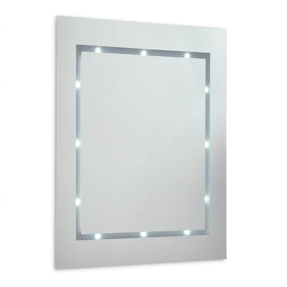image 1 of ValueLights Mirror IP44 Bathroom Battery Integrated Cool White Light | Silver