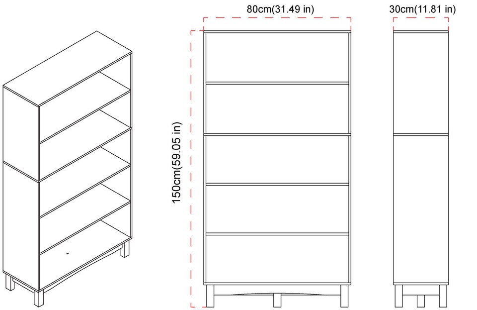 image 1 of Wide Shelf Tier Wooden Bookcase Shelving Modern Open Display Storage Cabinet | Grey | Grey 5 Tier Wide | 1