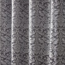 Harrow Lined Eyelet Jacquard Curtains 228cm x 183cm Silver Grey | Grey
