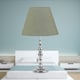 image 3 of Chrome Table Lamp with Decorative Stem and Sage Green Shade Chrome | Green