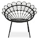 image 1 of Interiors by Premier Black Rattan Round Peacock Chair, Unique Chair with Metal Legs, Rattan Dining Chair, Rattan Outdoor Chair Black