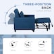 image 5 of HOMCOM Compact Single Chair Bed, Pull Out Bed, Convertible Sleeper Chair with Adjustable Backrest, Pillow, Side Pockets for Home Office, Bedroom, Living Room, Blue