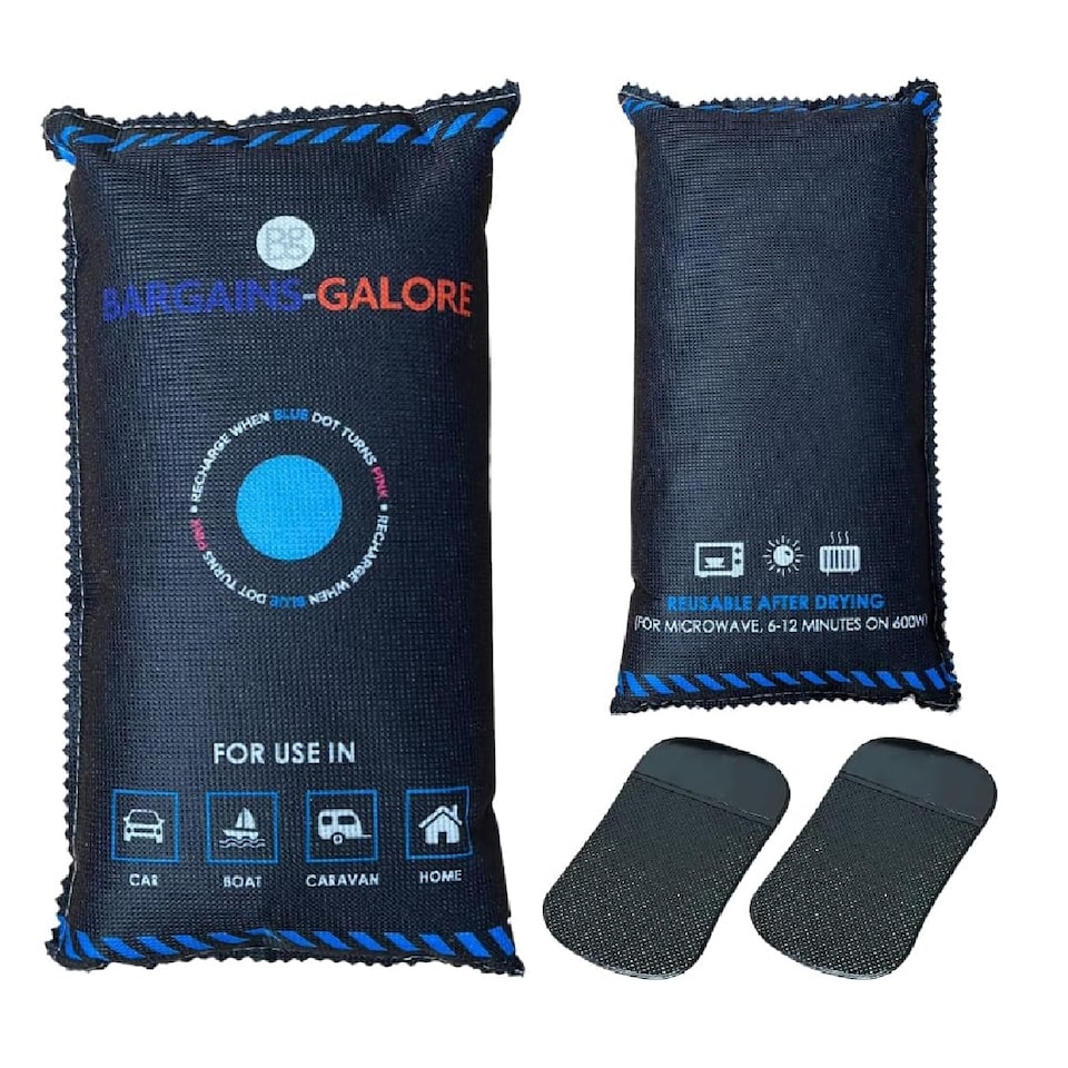image 1 of 2 Pack Reusable Car Interior Dehumidifier Bag & Dashboard Mounting Anti-slip Mat Remove Moisture