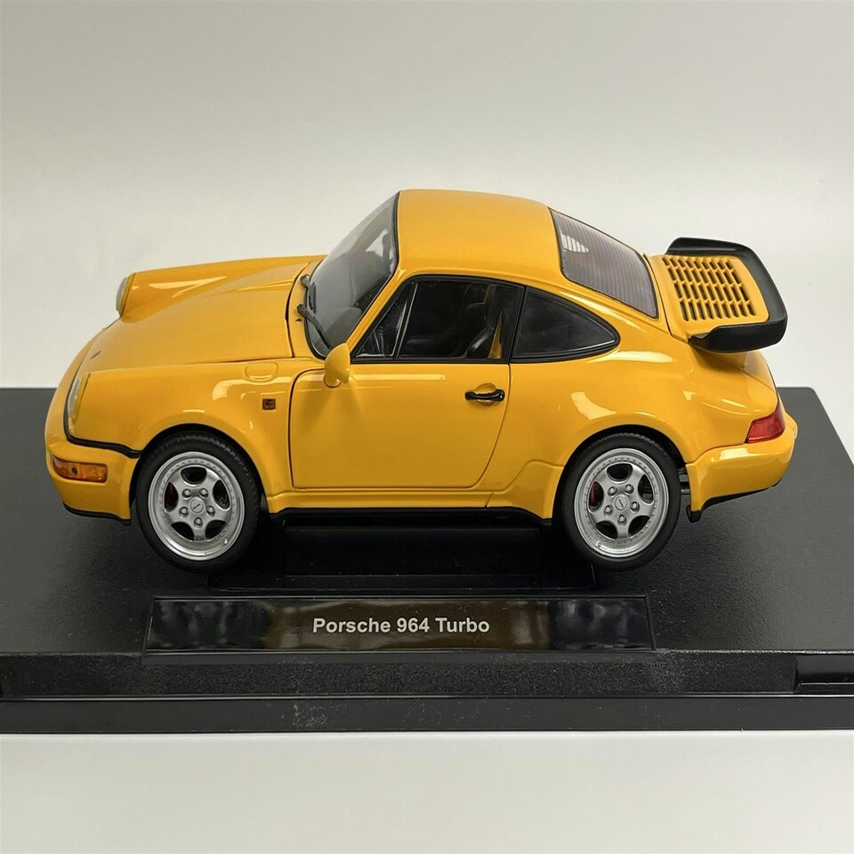 image 1 of 1989 Porsche 964 Turbo Yellow 1:18 Scale Welly 18026y