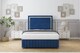 image 2 of Sloomy Boston Gold Navy Plush Divan Bed Base 2 Drawers Right Side With 26 Inch Strutted Headboard & 12 Inch Matching Footboard | Blue | Navy | Super King | 1