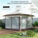 image 4 of Outsunny 3.6 x 3.6m Pop-up Tent Gazebo Instant Canopy Steel w/ Bag