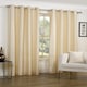 image 2 of Faux Silk Lined Eyelet Curtains 168cm x 183cm Cream Cream | Cream